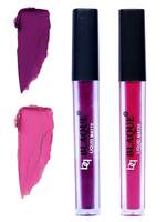 bq BLAQUE® Matte Liquid Lipstick Combo of 2 Lip Color 4ml each, Long Lasting & Waterproof - Purple Affair & Soft Pink