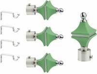 GLOXY Silver, Green Rod Rail Bracket, Curtain Knobs, Curtain Hooks, Curtain Rods Metal on Flipkart