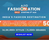 Ajio Fashion on Nation Sale- Live on 3rd August- 50-90% Off