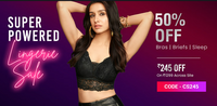 Clovia Super Powered Lingerie Sale- 50% Off  + Rs.245 Off on Rs.1299 Across Site