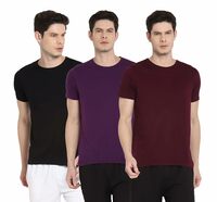 Ap'pulse Men's SS RN Sports Tshirt(Pack of 3)