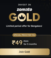 Zomato Gold 3 months at Rs.49 | User Specific