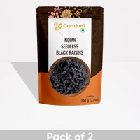 Carnival Indian Seedless Black Raisins 2x200gm each (400gm)