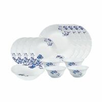 Larah by Borosil Blue Cascade Opalware Dinner Set Upto 70% Off 