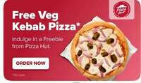 Swiggy X Pizza hut : Free Veg Kebab Pizza On Orders Above Rs.179