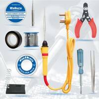Walkers Beginners 10in1 Mobile Soldering Iron Equipment Tool Machine Combo Kit Set with Flux Paste and Wire 25 W Simple  (Flat, Pointed Tip)