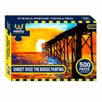 Webby Sunset Over The Bridge Painting Jigsaw Puzzle, 500 Pieces
