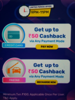 Bajaj Finserv: Get Upto Rs.50 Cashback on Min. Rs.100 Fastag/Credit Card Bill Payment (9PM-11PM)