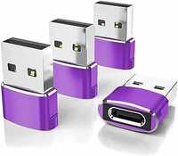 [4 Pack] rts USB C Female to USB Male Adapter Type C to USB A Charger Cable Adapter Huawei, Laptops, Power Banks and Other USB C Devices for iPhone 11 12 Pro Max,Airpods iPad,Samsung Galaxy Note 10 S20 Plus 20 S20+ 20+