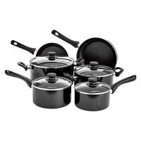 AmazonBasics 6 Piece Non Stick Induction Cookware Set, with Lids
