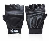 FitBox Sports Glove3 Gym Gloves, Foam Padded with Wrist Support, Gym Gloves/Cycling Gloves/Riding Gloves/Stretchable Gloves, Unisex, Black