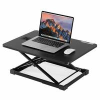 Sunon Desk Converter Ergonomic Standing Desktop Gas Spring Height Adjustable/Table Riser, Sit Stand Converter Dual Monitor Laptop Computer for Home and Office,Black (Wood)