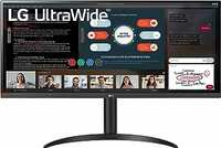LG Ultrawide 34 Inches (87 cm) WFHD 2560 X 1080 Pixels IPS Display - HDR 10, AMD Freesync, 75Hz Refresh Rate, Srgb 98%, HDMI X 2, Audio Out - Heigh Adjustable Stand - 34WP550 (Black)