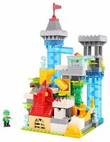 PoPo Toys Town Castle Building Blocks, with Electric Lift Inside and Marble Balls Running Game| Best Birthday Gift/ Kids/ Girls/ Boys - 3 Years and Up