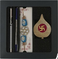 Parker Raksha Bandhan Giftset Vector Special Edition Roller Ball Pen With Rakhi|Blue