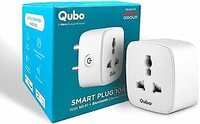 QUBO 10A Wifi + BT Smart Plug from Hero Group, Energy Monitoring, Suitable for small devices like TVs, Air Purifiers, Mobile & Laptop Chargers (Voice Control with Amazon Alexa and Google Assistant)