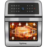 Lifelong Digital Air Fryer Toaster Oven 12L|Premium 1800-Watt Oven with 7-in-1 Functions| Large Capacity Air Fryer with 60-Minute Timer/Auto-Shutoff| Stainless Steel| 12 Preset Menu (2 Years Warranty)