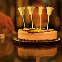 AMFIN® (Pack of 4) T-Shirt Cake Toppers Birthday Decor Party Kids Birthday Cake Flags Supplies - Golden