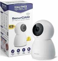 Halonix SecurCAM 360° 3MP 3K Pro HD Pan/Tilt Wi-Fi Smart Home Security Camera, 8X Digital Zoom, 2-Way Audio, Night Vision, Motion Detection, SD Card Slot, Live View,Android and iOS (White)