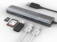Wavlink High Speed Aluminum USB 3.0 3-Port USB Hub with 2-Slot SD/TF Card Reader Combo for Mac, Window, Linux