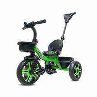 [Collect ₹100 off Coupon] KIDSMATE® Junior Plug N Play Kids/Baby Tricycle with Parental Control, Storage Basket, Cushion Seat and Seat Belt for 12 Months to 48 Months Boys/Girls/Carrying Capacity Upto 30 Kgs (Green)