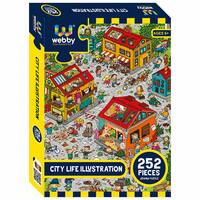 Webby City Life Illustration Jigsaw Puzzle, 252 Pieces