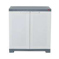 Cello Novelty Compact Plastic 2 Door Cupboard with Shelf(White and Grey)