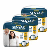 SENYAR Unisex Adult Pullup Diaper with Advanced Leak Protection, Medium waist size (24inch -45 inch) (61-115 Cms) (10 pcs per Pack/Pack of 3) [5% Off Coupon] 
