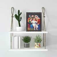 Indianara Jesus Christ Framed wall Painting with Table Top 2414TTGBN (8 ix 6 inch) -WITH FRAME & GLASS