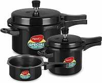 Pigeon by Stovekraft Hard Anodised Aluminium Pressure Cooker Combo - 2 L, 3 L and 5 L Induction Base 