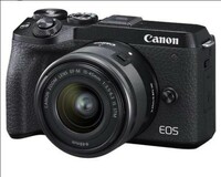 Canon EOS M6 Mark II 32.5MP + EF-M 15-45mm f/3.5-6.3 is STM Lens, 3x Optical Zoom, Black
