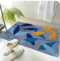 AAZEEM Bath Mat for Bathroom Entrance Soft Door Mat/Home Hotel Balcony Floor Carpet, Doormat for Home, Doormat, Floor Mats for Home Cotton Abstract Anti-Slip Doormat 40 x 60 cm(Light Blue)