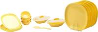 Signoraware Square Dinner Set, 23-Pieces, Lemon Yellow