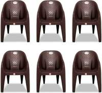 ARLAVYA Mario Model Sofa Arm Chair  (Brown, Set of 6, Pre-assembled)