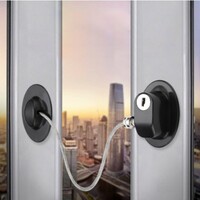 GUSTAVE® Safety Door Locks with 2 Keys for Cupboard, Cabinets, Fridge & Freezers, Child Security Locks, Childproof Your House, with Adhesive, Residue-Free, Black