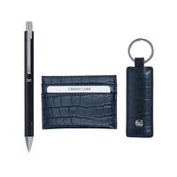 Linc Majesta Combo Ideal Gift Set |Teachers Day Special Gift Box | GiftSet From Student | 0.7mm Fine Round Tip Premium Quality Smooth Matte Body Verta Roller Ballpoint Pen | Pocket Size Card Holder | Classy Keychain | 