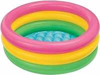 Intex 3KB Kid's Inflatable Baby Bath Tub Pool, 2ft, 3-4 Years (Multicolour)