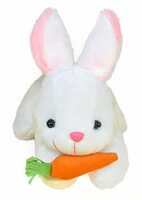 ARVEL Rabbit with Carrot Soft Toy (30 Cm, White)