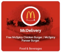 Free McSpicy Burger on Paytm  
