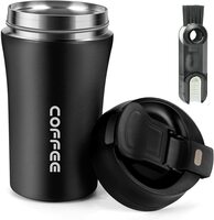 Wosta Insulated Coffee Travel Mug with Lid and Straw & 3 in 1 Cup Lid Cleaning Brush Set 