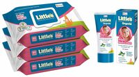 Little's Soft Cleansing Baby Wipes Lid, 80 Wipes (Pack of 3) and Little's Organix Diaper Rash Cream
