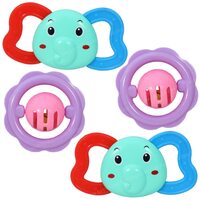 Apply ₹10 coupon Toyshine Pack of 4 Rattle Set with Tethers for New Born Babies (D-Lite)