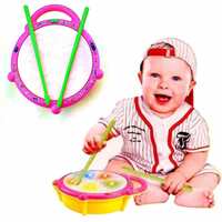 Negi Battery Operated Musical Multi-Colored Flash Drum for Kids