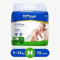 BUMTUM Baby Diaper Pants Double Layer Leakage Protection High Absorb Technology - M  (72 Pieces)