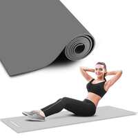 PowerMax Fitness YE6-1.1-GY 6mm Thick Premium Exercise Yoga Mat for Gym Workout [Ultra-Dense Cushioning, Tear Resistance & Water Proof] Eco-Friendly Non-Slip Yoga Mat for Gym and Any General Fitness
