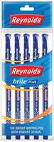Reynolds BRITE PLUS BP - BLUE (PACK OF 10) I Lightweight Ball Pen With Comfortable Grip for Extra Smooth Writing I School and Office Stationery | 0.7mm Tip Size | Pen for BTS