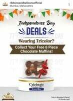 Ribbons and Balloons : Free 6 piece chocolate muffins wearing tricolour and other deals