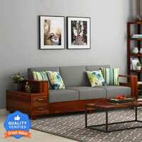 Taskwood Furniture Solid Wood Sheesham Wood 3 Seater Sofa For Living, Waiting Room/ Office Fabric 3 Seater  Sofa on Flipkart
