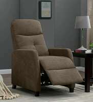 Pepperfry: Merida Fabric Manual 1 Seater Recliner In Brown Colour