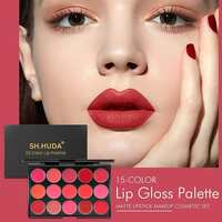 SH.HUDA Lip Cream Beauty Palette with 15 Super Pigmented Colors |Creamy Matte Finish Lip Colors Lipstick |Travel Friendly Lip Palette | Multicolor